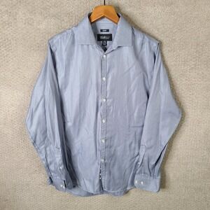 Awearness Kenneth Cole Shirt Mens 15.5 34/35 Blue Non-Iron Slim Fit Button Up